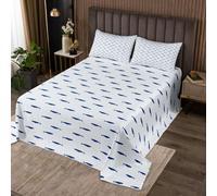 Loussiesd Shark Bedspread Single Size Ocean Sea Animal Coverlet Set Sea Underwater World Bedspread Coverlet for All Season With 1 Pillowcase Marine Theme Microfiber Lightweight Aquatic Animal Printed