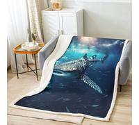 Loussiesd Shark Sherpa Blanket Whale Shark Fleece Throw Blanket Ocean Marine Theme Plush Blanket for Sofa Bed Room Decor Sea Underwater World Lightweight Fuzzy Blanket Baby 30x40 Inch