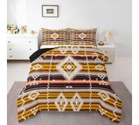 Loussiesd Southwest Native American Design Duvet Set Boho Bedding Set with 2 Pillow Cases Modern Art Microfiber Kids King Size Bedclothes Bedroom Decor Down Comforter Breathable Soft Lightweight