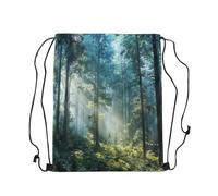 Loussiesd Tree Branches Drawstring Backpack Woodland Gym String Bag Sunshine Spring Sports Sackpack Nature Landscape Waterproof Cinch Bag