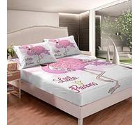 Loussiesd Tropical Flamingo Bed Sheet Set Cute Animal Printed Bedding Set Pink Kids Girls Watercolor Bird Fitted Sheet 3D Flamingo Print Bed Cover with 1 Pillowcase 2Pcs Single Size