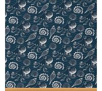 Loussiesd Upholstery Sea Shells Fabric for Chairs, Outdoor Fabric by The Yard, Natural Marine Seashells for Upholstery and DIY Projects, 3 Yards, Navy Blue