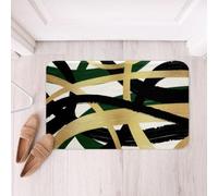 Loussiesd Vintage Abstract Bathroom Rugs Microfiber 16x24Inch Black Gold Green Messy Rust Floor Doormats Non-Slip Oil Painting Bathroom Accessories Modern Grunge Art Bath Mats Soft Door Mat
