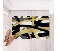 Loussiesd Vintage Abstract Bathroom Rugs Microfiber 16x24Inch Black Gold Grey Messy Rust Floor Doormats Non-Slip Oil Painting Bathroom Accessories Modern Grunge Art Bath Mats Soft Door Mat