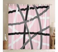 Loussiesd Vintage Abstract Blackout Curtains 30%-50% Pink and White Messy Rust Darkening Drapes for Bedroom Living Room Decor Oil Painting Thermal Insulated Shades Window Treatments, 2 Panels W66*L72