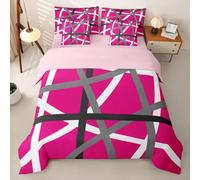 Loussiesd Vintage Abstract Duvet Cover With Sheets 7 Piece Single Size Rose red Messy Rust Bed in a Bag Kids Boys Girls Brush Strokes Bedding Set Bedroom Decor Breathable Soft Lightweight Microfiber