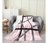 Loussiesd Vintage Abstract Fleece Throw Blanket Pink and White Messy Rust Flannel Blanket Plush Fuzzy Oil Painting for Bed Couch Chair Living Room Modern Grunge Art Baby 30x40Inch Bedroom Decor
