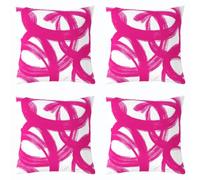 Loussiesd Vintage Abstract Throw Pillow Covers Set of 4 40x40cm Pink White Messy Rust Cushion Covers Modern Grunge Art Pillow Case for Couch Sofa Cushion Case Kids Boys Girls Bedroom Decor