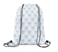 Loussiesd Watercolor Bow Sports Drawstring Sackpack 40cmx33cm Cute Bowknot Drawstring Backpack For Blue Bow Drawstring Bags Coquette Bows Waterproof Cinch Bag