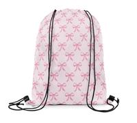 Loussiesd Watercolor Bow Sports Drawstring Sackpack 40cmx33cm Cute Bowknot Drawstring Backpack For Baby Pink Bow Drawstring Bags Coquette Bows Waterproof Cinch Bag