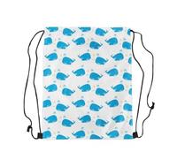 Loussiesd Whale Drawstring Backpack Ocean Life Sea Animal Gym String Bag Sea Underwater World Sports Sackpack Aquatic Animal Printed Waterproof Cinch Bag