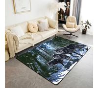 Loussiesd Wolf Pack Group Area Rug 100 * 150cm Polyester
