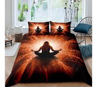 Loussiesd Women Chakra Bedding Set for Girls Adults Zen Spiritual Comforter Cover Boho Mandala Duvet Cover Room Decor Brown Bohemian Style Bedspread Cover Double Size Bedding Collection 3Pcs