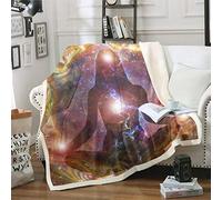 Loussiesd Women Chakra Fuzzy Blanket Galaxy Fleece Sherpa Blanket Boho Zen Spiritual Plush Throw Blanket for Sofa Couch Bedroom Decor Bohemian Starry Sky Flannel Blanket Single 50"x60"