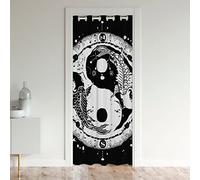 Loussiesd Yin Yang Door Curtain for Doorway Privacy 86x203cm Boho Trippy Art Decorative Door Curtain for Doorway Privacy Home Decor Gossip Koi Couple Fish Chinese Style Black White Window Treatments
