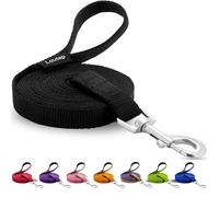 Loutep Dog Training Leash 15ft 20ft 30ft 50ft 100 feet - Extra Long Leash for Dogs with Padded Handle for Small Medium & Large Puppy Breed, Outdoor obedience, Agility Nylon Recall line Lead