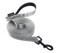 Loutep Reflective Training Lead for Dogs 3m 5m 10m 15m 20m 25m 30m Strong Nylon Rope Extra Long Line Dog Lead Leash with Padded Handle for Large Medium Small Puppy Recall Pet Walking Obedience