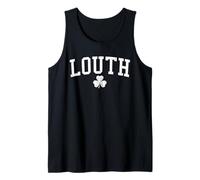 Louth Ireland St Patricks Day Retro Distressed Shamrock Tank Top