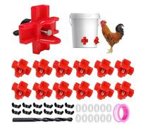 Louttary 12Pcs Horizontal Chicken Waterer Nipples with Drill Bits,Leakproof Poultry Watering System for Chicken Coop,for Outdoor