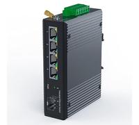 Louttary Ethernet Switch Module 5 Port Industrial PoE Gigabit Din Rail Ethernet Switch, 4 Port Switch With SFP 10/100/1000Mbps IP40 Unmanaged 48V Output