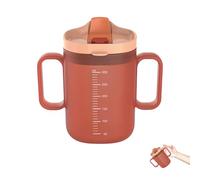 louuuou 1PCS Non Spill Cups for Elderly, Drinking Cups for Elderly Drinking Cup for Elderly with Handle, Lid and Straw Suitable for Disabled Patients, Pregnant Women and The Elderly.