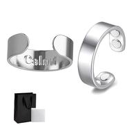 louuuou 2 PCS Magnetic Rings for Women, Adjustable Fidget Rings for Anxiety Women Vitality Ring Magnetic Bracelets Promotes Restful Slumber Anxiety Reduction Improve Balance Sleep