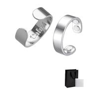 louuuou 2 PCS Magnetic Rings for Women, Unadjustable Fidget Rings for Anxiety Women Vitality Ring Magnetic Bracelets Promotes Restful Slumber Anxiety Reduction Improve Balance Sleep