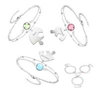 louuuou 3 Pack Bff Necklace for 3 Girls Friendship Bracelets Friendship Necklace for 3, Matching Bracelets Bff Gifts, Heart Shape, A Gift for Women Sisters and Friends