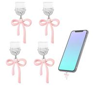 louuuou 4 PCS Pink Bow Dust Plug Charm, Cute Phone Accessories Beautiful Dust Plug Charm, Tablet and Mobile Phone Accessories Exquisite Commemorative Birthday Gift Suitable for Friends Women