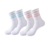 louuuou 4 Pcs Soft Bride Socks,Comfortable Bride to Be Gifts Something Blue for the Brides,Stylish Bridal Gifts for the Brides,Pink Wifey Socks Suitable for marry Gift Giving