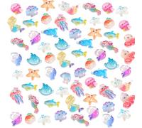 louuuou 50PCS Mini Animals Resin, Plastic Sea Creatures, Mini Glow in the Dark Animals, Perfect for Aquarium Resin Toys, Fairy Garden and DIY Crafts