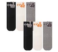 louuuou 6 Pairs Cute Breathable Cat Socks With Balls, Cute Socks for Women with Balls Comfortable 3D Cat Sock With Fuzzy Ball, Funny Socks Lover Gifts for Women Cats Lovers Gift For Daily Wear