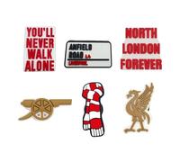 louuuou 6 PCS Football Club Themed Shoe Charms,Football Accessories for Boys Related to Decoration Football Shoe Charms Suitable for Giving Gifts on Birthdays Anniversaries and Children's Day