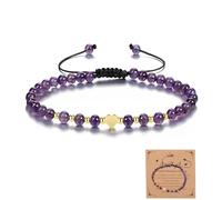 louuuou Amethyst Bracelet, Crystal Bracelet Comes with a Card, Bracelets for Womens Beautiful Durable Easy to Wear Suitable for Gifting to Ladies Girlfriends Mothers Birthdays Valentine's Day