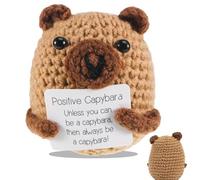 louuuou Capybara Gifts, Positive Crochet Animals Comes with a Card, Emotional Support Gift Beautiful and Durable Suitable for Women and Girls Gift Giving Birthdays