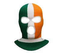 louuuou Irish Balaclava, Tri Colour Striped Face Mask，Breathable Ski Mask Full Protective Face Shields Portable Windproof Neck Warmer Suitable for Both Men and Women Outdoor Sports Green