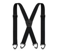 louuuou Mens Braces for Trousers with Strong Clips, Black Mens Braces for Men Trousers, X Back Hidden Suspenders Men with 4 Carabiner Clips Adjustable Trouser Brace Suitable Formal Pants and Jeans