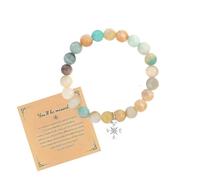 louuuou Natural Stone Healing Bracelet, Healing Bracelets for Women With Pendant and Information Card Womens Bracelet Crystal Gifts For Women Crystal Bracelets for Womens Leaving Gifts for Colleagues