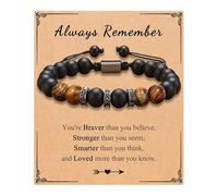 louuuou Tigers Eye Bracelets for Boys, Tiger Eye Bracelet for Boyfriend Husband Son Uncle Brother, Black Beads Bracelet Christmas Valentines Day Birthday Gifts