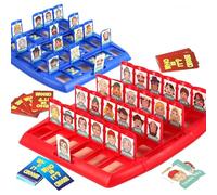 louuuou Who Am I Game, 2 Player Mystery Face Guessing Board Game for Family | 48 Character Cards, Red and Blue Boards , 2 Player Deduction, Mystery Face Guessing, Family Travel Party Games, Ages 15+