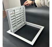 Louvered Aluminum Alloy Access Door Panel for Wall & Ceiling, Drywall Concealed Switch, Secure Welding, HVAC Return Air Grille, 17.7x17.7in, Durable & Easy Installation