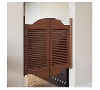 Louvered Cafe Swinging Door,Solid Wood Saloon Doors with Hinges Hardware,Entrance Partition for Hallway Kitchen Doorway Bar Porch,Premade Varnish Cellars Door,Auto Close(A,W100xH70cm(39.37x27.55in))