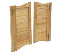 Louvered Cafe Swinging Door, Wood Saloon Doors with Hinges Hardware, Entrance Partition for Hallway Kitchen Bar Pet Gate Shop, Auto Close
