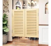 Louvered Café Swinging DoorsSolid Pine Wood Double Action Partition Door for Kitchen Bathroom Hallway & Barn with Auto Close Feature 31.5" W x 31.5" H (80x80cm) Stylish & Functional