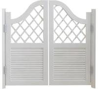 louvered Door, Saloon Doors, Swinging Kitchen Cafe Door, Double Rustic Interior Solid Wood Bar Half-Doors, Half Waist Fence Design Partition with Auto Close(M,97x91cm/38x36in)