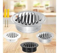 Louvered Grille Round Wall Vent Cover with Screen Mesh 50mm-200mm Round Louver Grille Ducting Air Vent Cover, Stainless Steel Air Vents, for Bathroom, Garage, Attic, Storage Room(Silber,200mm)