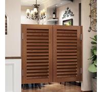 Louvered Saloon Swing Door, Cafe Doors with Hinges, Solid Wood Interior Entrance for Kitchen and Pub Partition