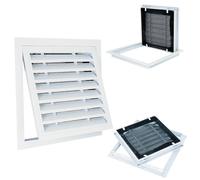 Louvered Vent/Access Panel with Mesh Cover, Louvered Access Panel for Drywall, Hinge-Style Door Design, Metal Louvre Ventilation Service Hatch for Wall and Ceiling(15.7x17.7in(40x45) cm)