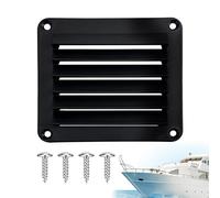 Louvre Air Vent - Marine Vent Cover, Square Air Vents | Nylon All Weather Construction, Cabin Ventilation System, Marine Hardware, For Boats and RVs, White/Black