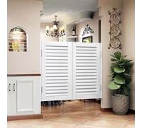 Louvre Doors, Solid Wood Swinging Partition Door with Auto Close - Half Waist Fence Design for Kitchen Bar or Cafe (Height 70cm, Width 120cm)